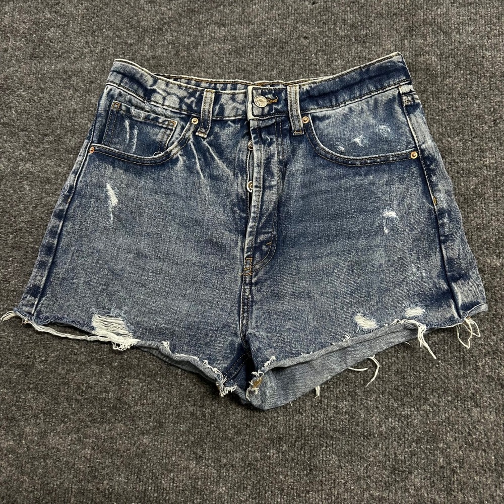 Wild Fable Shorts Womens Size 8 Blue Denim High Rise Cutoff Distressed Cotton